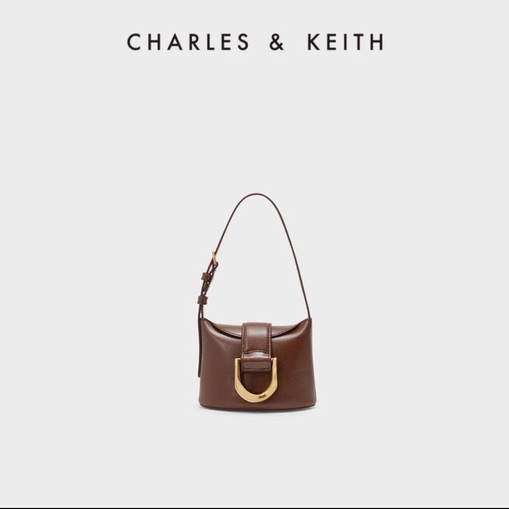 Charles & Keith Horseshoe Buckle Belt Leather Bag